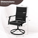 Padded Patio Swivel Chairs Set of 2 Ergonomic Outdoor Dining Chairs with Breathable Fabric by DirectDeals