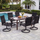 Padded Patio Swivel Chairs Set of 2 Ergonomic Outdoor Dining Chairs with Breathable Fabric by LJGDeals