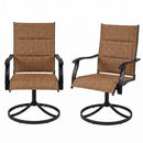 Swivel Patio Dining Chairs Set of 2 with Padded Seats by LJGDeals