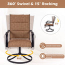 Swivel Patio Dining Chairs Set of 2 with Padded Seats by LJGDeals
