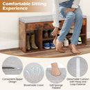 Padded Seat Shoe Bench with Hidden Storage and 3 Open Shelves by LJGDeals