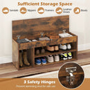 Padded Seat Shoe Bench with Hidden Storage and 3 Open Shelves by LJGDeals