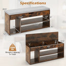 Padded Seat Shoe Bench with Hidden Storage and 3 Open Shelves by LJGDeals