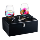 Painted STEMMLESS Wine Glass Box Set - 2 Glasses