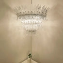 Palm Leaves Transparent Glass Chandelier