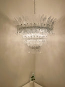 Palm Leaves Transparent Glass Chandelier