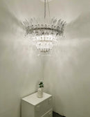 Palm Leaves Transparent Glass Chandelier