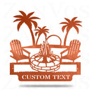 Palm Tree Campfire Monogram