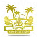 Palm Tree Campfire Monogram