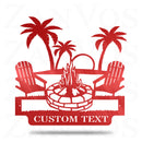 Palm Tree Campfire Monogram