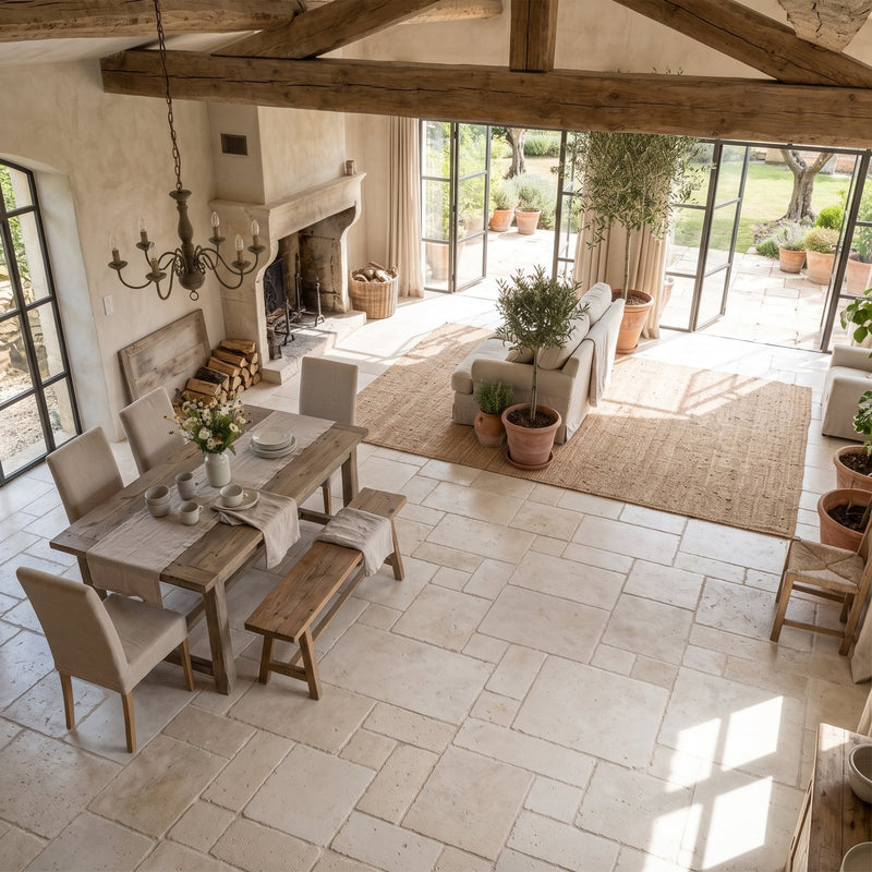 Paris Tumbled French Pattern Limestone Pavers Various, photo 3 of 3