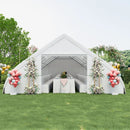20 x 40 FT Peach Shaped Party Tent Wedding Canopy with Zipper Doors-White by DirectDeals