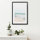 Neutral Summer Photo. Blue Ocean Waves, Sandy Beach by Wall Art Set