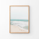 Neutral Summer Photo. Blue Ocean Waves, Sandy Beach by Wall Art Set