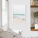 Neutral Summer Photo. Blue Ocean Waves, Sandy Beach by Wall Art Set