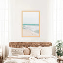 Neutral Summer Photo. Blue Ocean Waves, Sandy Beach by Wall Art Set
