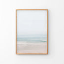 Pastel Pink Beach and Blue Waves. Modern Sea Print by Wall Art Set