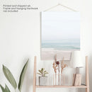 Pastel Pink Beach and Blue Waves. Modern Sea Print by Wall Art Set