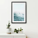 Large Pastel Blue Ocean Waves Print. Nautical Theme by Wall Art Set