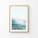 Large Pastel Blue Ocean Waves Print. Nautical Theme by Wall Art Set