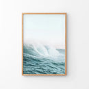 Large Pastel Blue Ocean Waves Print. Nautical Theme by Wall Art Set