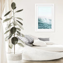 Large Pastel Blue Ocean Waves Print. Nautical Theme by Wall Art Set