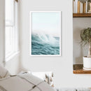 Large Pastel Blue Ocean Waves Print. Nautical Theme by Wall Art Set