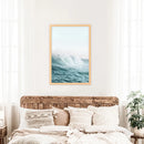 Large Pastel Blue Ocean Waves Print. Nautical Theme by Wall Art Set