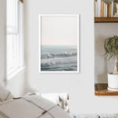 Pink Sunset and Ocean Waves Print. Coastal Wall Art by Wall Art Set