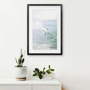 Pastel California Beach Print. Surfers and Ocean Waves by Wall Art Set
