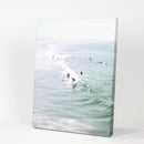 Pastel California Beach Print. Surfers and Ocean Waves by Wall Art Set