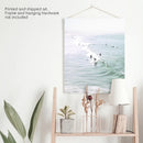 Pastel California Beach Print. Surfers and Ocean Waves by Wall Art Set
