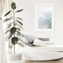 Pastel California Beach Print. Surfers and Ocean Waves by Wall Art Set
