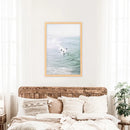 Pastel California Beach Print. Surfers and Ocean Waves by Wall Art Set
