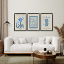 Modern Y2k Style Set of 3 Posters. Pastel Blue by Wall Art Set