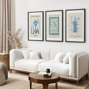 Modern Y2k Style Set of 3 Posters. Pastel Blue by Wall Art Set