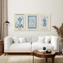 Modern Y2k Style Set of 3 Posters. Pastel Blue by Wall Art Set