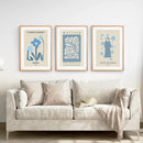Modern Y2k Style Set of 3 Posters. Pastel Blue by Wall Art Set