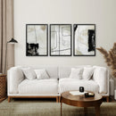 3 Piece Nordic Abstract Line Art Set. Brush Strokes by Wall Art Set