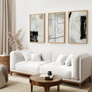 3 Piece Nordic Abstract Line Art Set. Brush Strokes by Wall Art Set