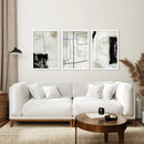 3 Piece Nordic Abstract Line Art Set. Brush Strokes by Wall Art Set