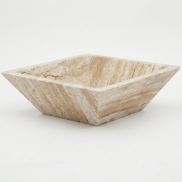 Patara Beige Vein-Cut Travertine Natural Stone Fire Pit – 24" x 24" x 8"