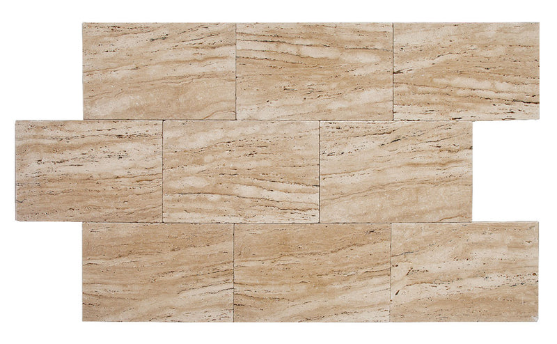 Patara Beige Vein-cut Tumbled Travertine Pavers 16"x24"