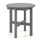 18 Inch Adirondack Round Side Table with Cross Base and Slatted Surface-Gray by LJGDeals