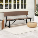 72-Inch Outdoor Bench with HDPE Seat & Back, 1100 lbs Capacity by DirectDeals