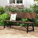 72-Inch Outdoor Bench with HDPE Seat & Back, 1100 lbs Capacity by LJGDeals