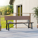 72-Inch Outdoor Bench with HDPE Seat & Back, 1100 lbs Capacity by DirectDeals