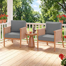 Patio Acacia Wood Chair Set of 2 with Woven Rope Armrests and Seat Back Cushions for Backyard by DirectDeals