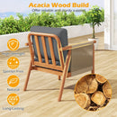 Patio Acacia Wood Chair with Woven Rope Armrests and Seat Back Cushions for Backyard by DirectDeals