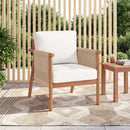 Patio Acacia Wood Chair with Woven Rope Armrests and Seat Back Cushions for Backyard by LJGDeals
